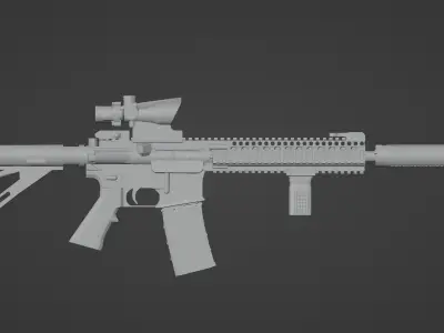 M4 with Attachments 3D model