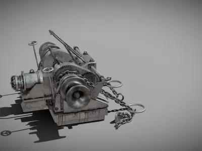 guincho de navio Low-poly 3D model