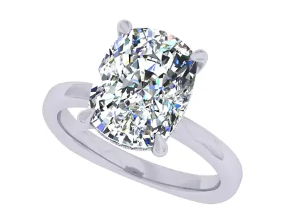 7 carat Cushion Stone Solitary Ring 3D print model purchase