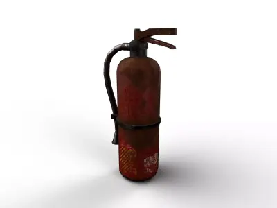 Rusted Fire Extinguisher Low-poly 3D model