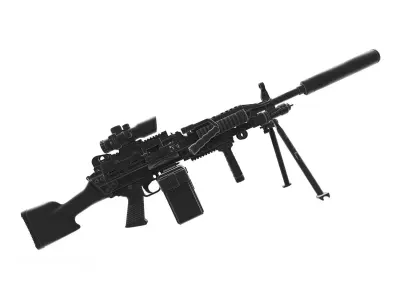 Mk 48 Light Weight Machine Gun 3D model