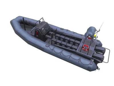 Inflatable Patrol Boat Low-poly 3D model