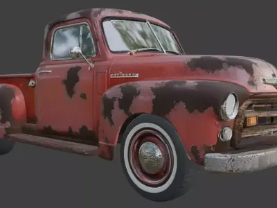 Vintage Rusty Pickup Truck 3D Model 3D model 18