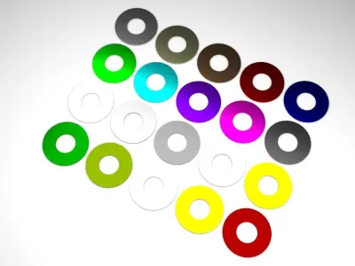Metal Washer Bolts Set 3D model