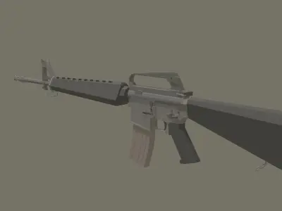 M-16a1 lowpoly stylized rifle Low-poly 3D model