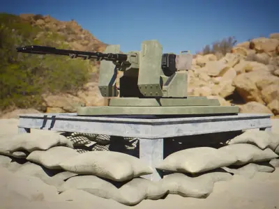 Heavy infiltrated - Anti Tank Machine Gun Low-poly 3D model