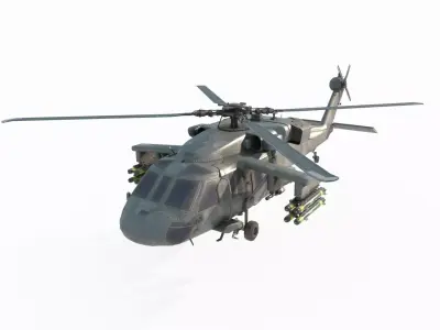 Science fiction weapon armed helicopter 3D model