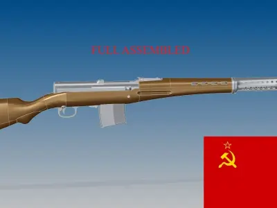 SVT-40 bullet 3D model