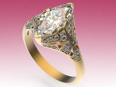 Ring Antique Marqiuiz 3D print model