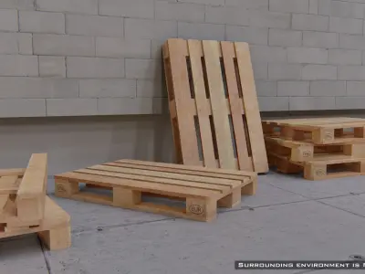 Wooden euro pallet new condition not used 3D model