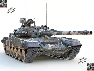 Four sets of modern war armored tanks 3D model