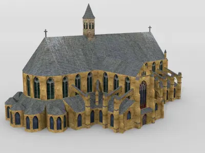 Medieval cathedral 3D model