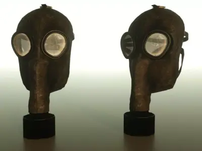 Gas mask Low-poly 3D model buy