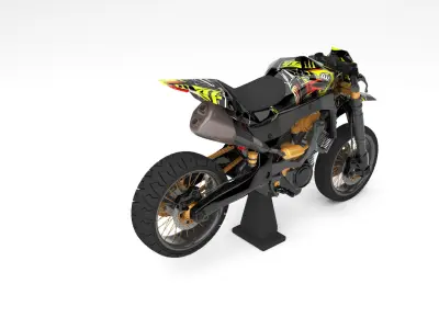 YAMAHA SUPERMMOTO WITH DECAL VALENTINO ROSSI 46 3D 3D MAX 2018 3D model