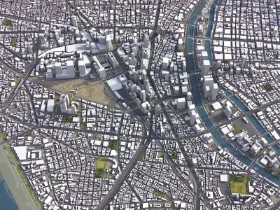 Osaka Low-poly 3D model