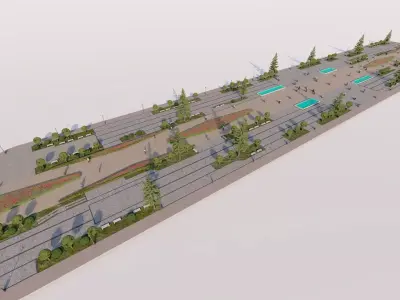 public park-Private Park Landscape 3D model 11