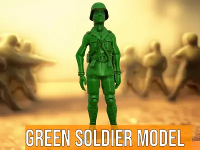 Green Soldier model pack Low-poly 3D model