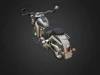 Harley-Davidson motorcycle Low-poly 3D model