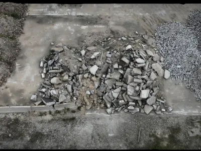 ruins ground debris construction-site photogrammetry Low-poly 3D model