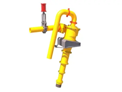hydrocyclone pipe with valve 3D model