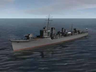 JAPANESE DESTROYER KAGERO 3D MODEL 3D model