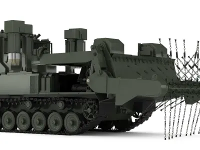 Mine cleaner vehicle 3D model