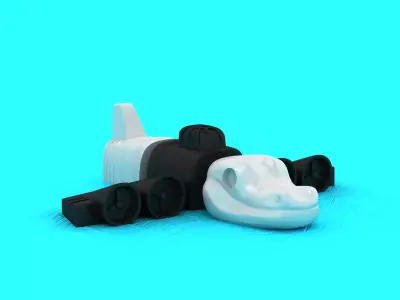 Cute Snake Train Toy 3D print model