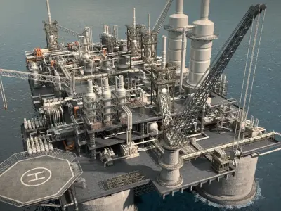 oil platform 3D model get