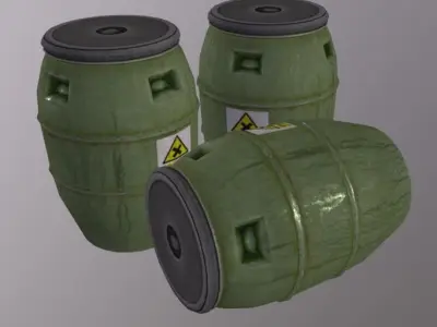 Barrel Pile Low-poly 3D model