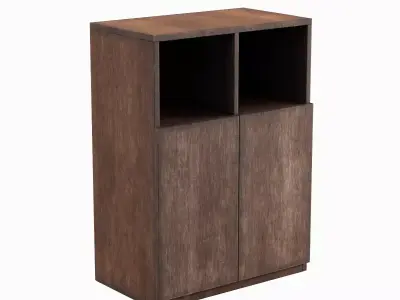 Simple Bookcase B 04 Low-poly 3D model