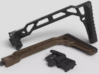 JMAC Customs SS-8RP Picatinny Stock and 1913 Folding Mech Low-poly 3D model