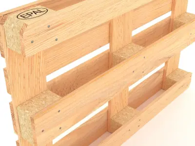 Wooden pallet 3D model 5