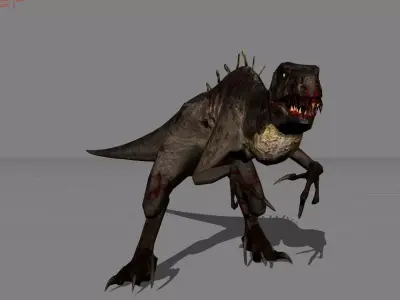 Black Raptor Animal  Low-poly 3D model