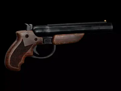 GAME READY DIABLO 12G SHOTGUN PISTOL PBR RIGGED Low-poly 3D model