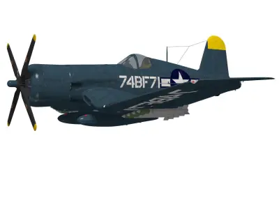 Chance Vought F4U-4 Corsair 3D model purchase