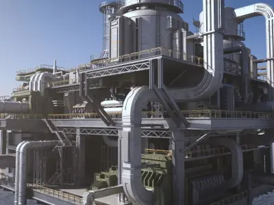 Sci-fi OilRig 3D model purchase