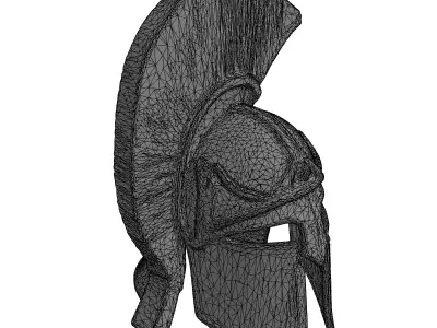 Ancient Greek Spartan Helmet Low-poly 3D model