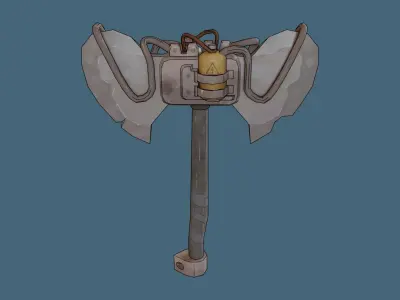 Axe Post-Apocalyptic style Low-poly 3D model