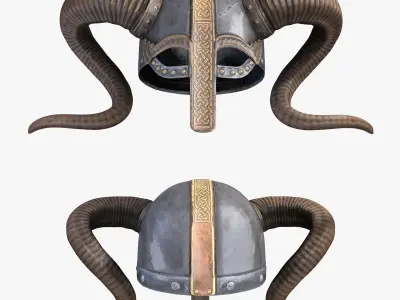 Viking Helmet Fantasy Northern Low Poly Low-poly 3D model