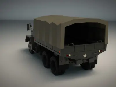 Low Poly Military Truck 02 Low-poly 3D model