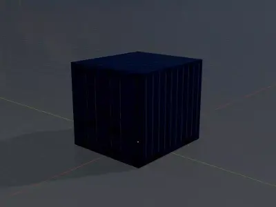 Shipping Container gentian blue 6ft Low-poly 3D model