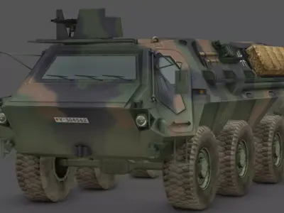 TPz Fuchs Armored Vehicle Low-poly 3D model