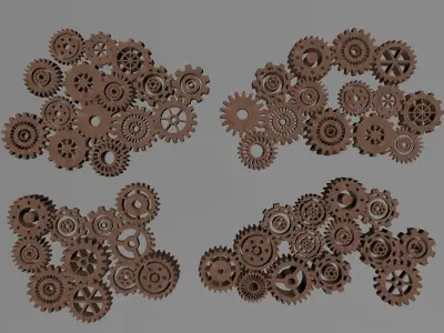 Industrial wind gear Low-poly 3D model Low-poly