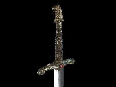 Knight Sword Low-poly 3D model