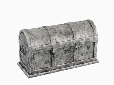 Metal Treasure Chest 02  Low-poly 3D model