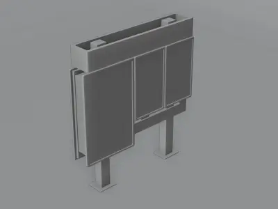 Subway Info Kiosk 4K Low-poly 3D model