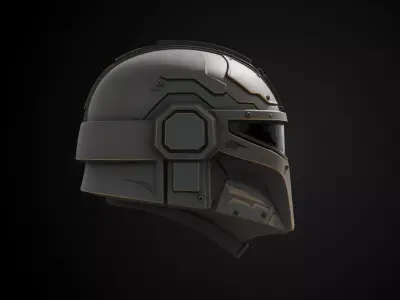 Stylized Interstellar Bounty Hunter Helmet - Star Tracker 3D print model