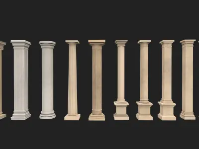 Ancient columns pack 1 Low-poly 3D model
