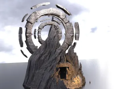 Enock cliff portal rocks 2 3D model