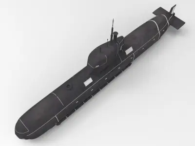 Submarine type 214 dove Low-poly 3D model